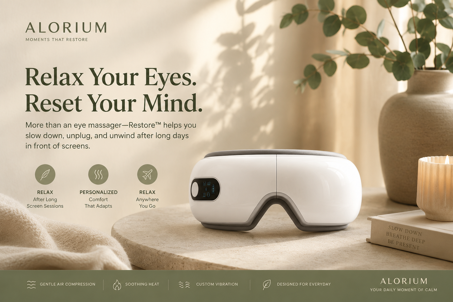 Alorium Serenity™ Smart Eye Massager